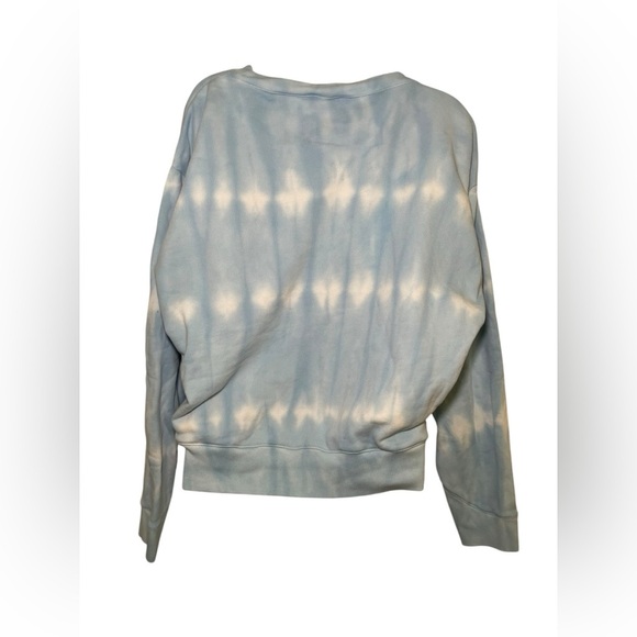 7 For All Mankind 100% Cotton Blue Tye Dye Sweatshirt Size Medium - Picture 4 of 7